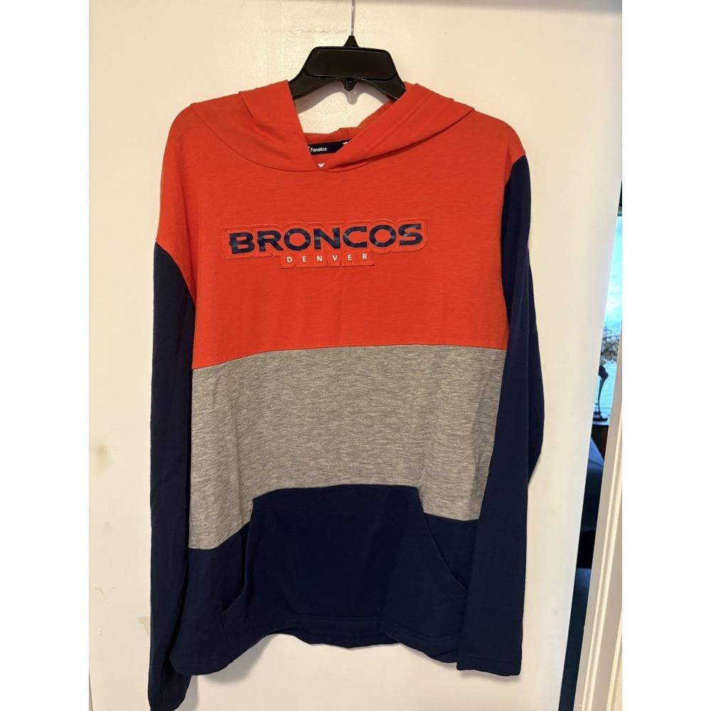 Denver Broncos Pullover Hoodie Thin Size XL